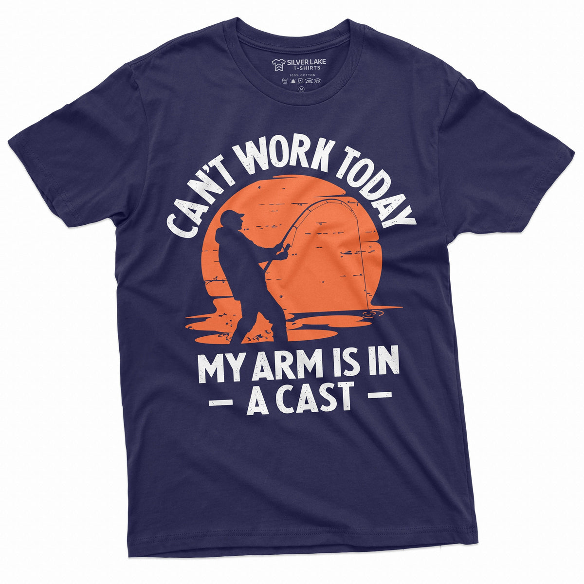 Men's Funny Fishing T-shirt Can't Work today my arm is in a product image 1