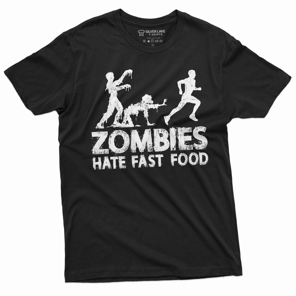 Men's Funny Zombies Hate Fast Food T-shirt Foodie Humor product image 1