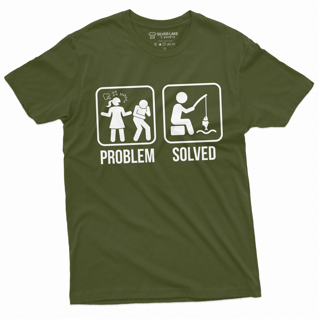 Mens funny Problem Solved Fishing T-shirt Fisherman Gifts product image 1