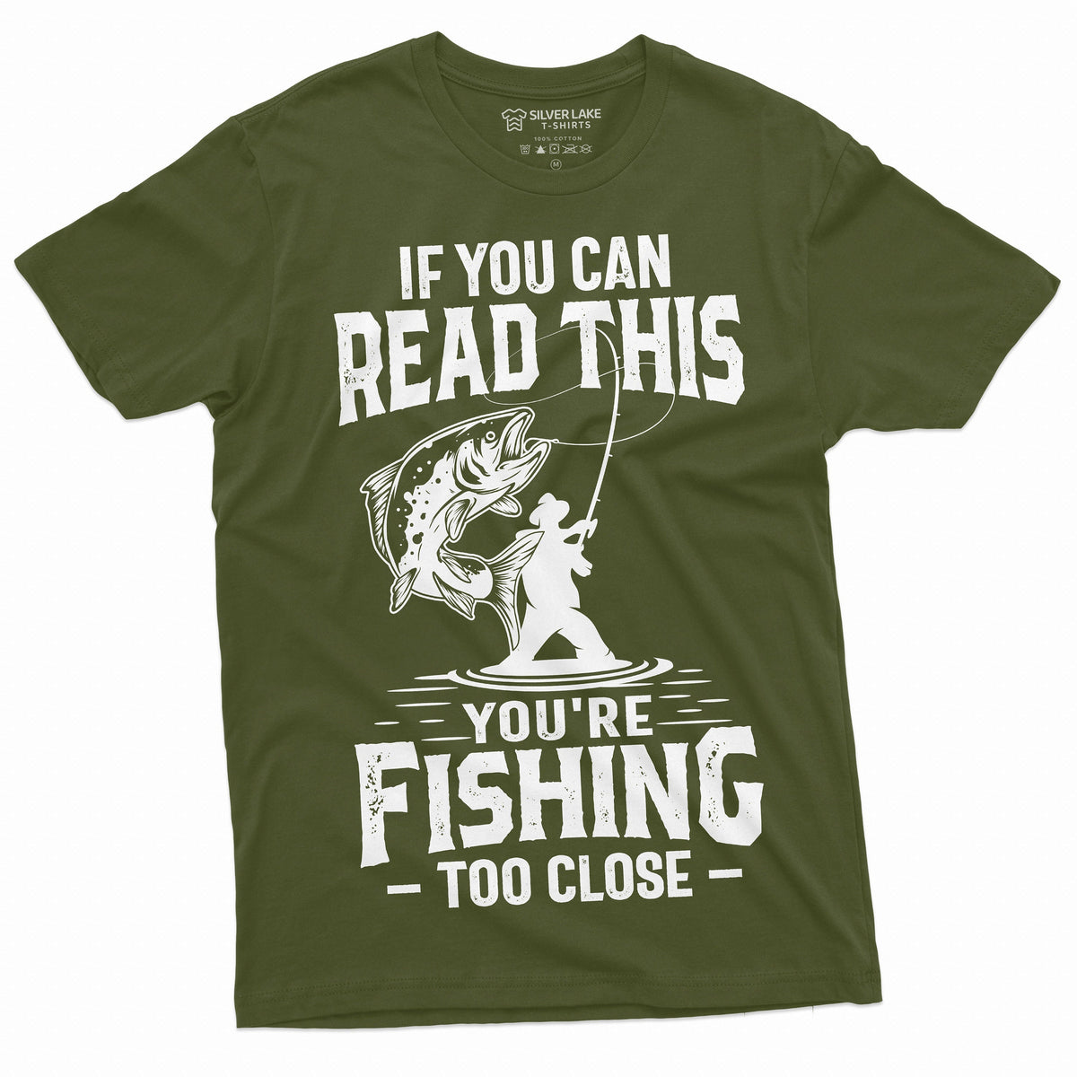 Men's Funny Fishing Too Close T-shirt Grandpa Dad Birthday product image 3