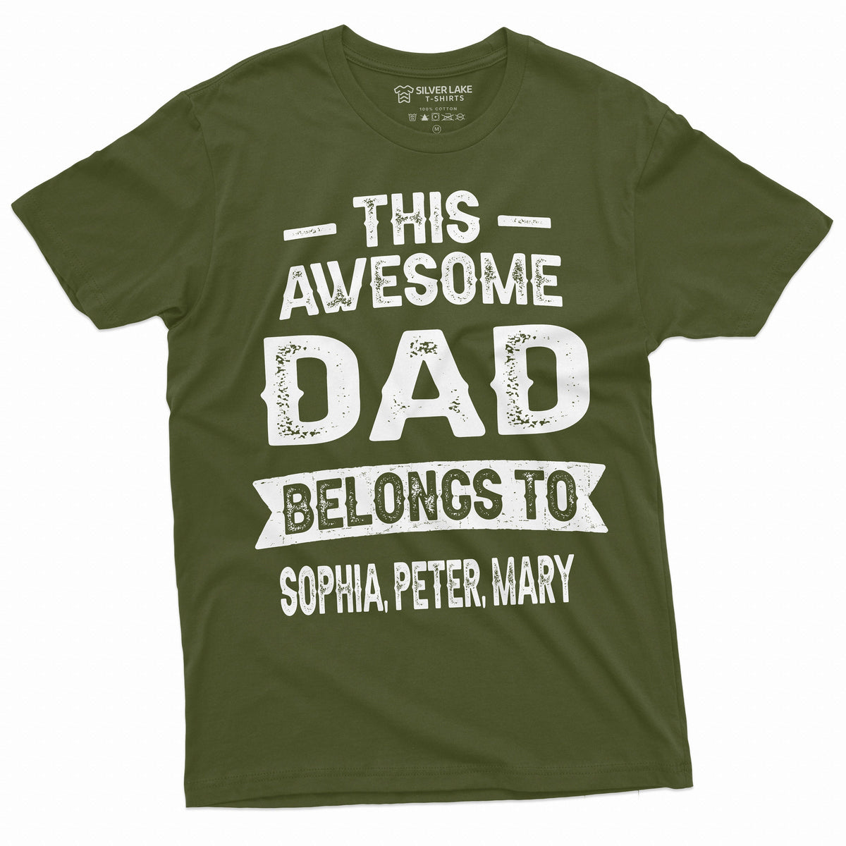 Men's Customizable This Dad belongs to YOUR NAMES T-shirt product image 3