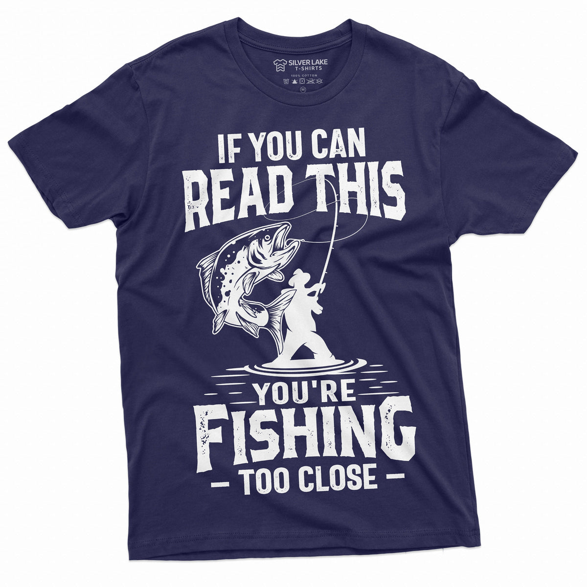 Men's Funny Fishing Too Close T-shirt Grandpa Dad Birthday product image 1