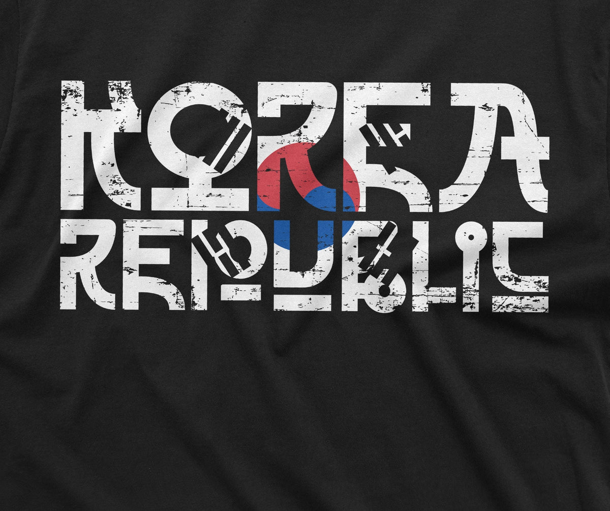 South Korea T-shirt Korean Republic Mens Tee Shirt Flag Coat of arms Football Soccer Tee Shirt ROK Daehan Minguk Tee Shirt Gift Tee