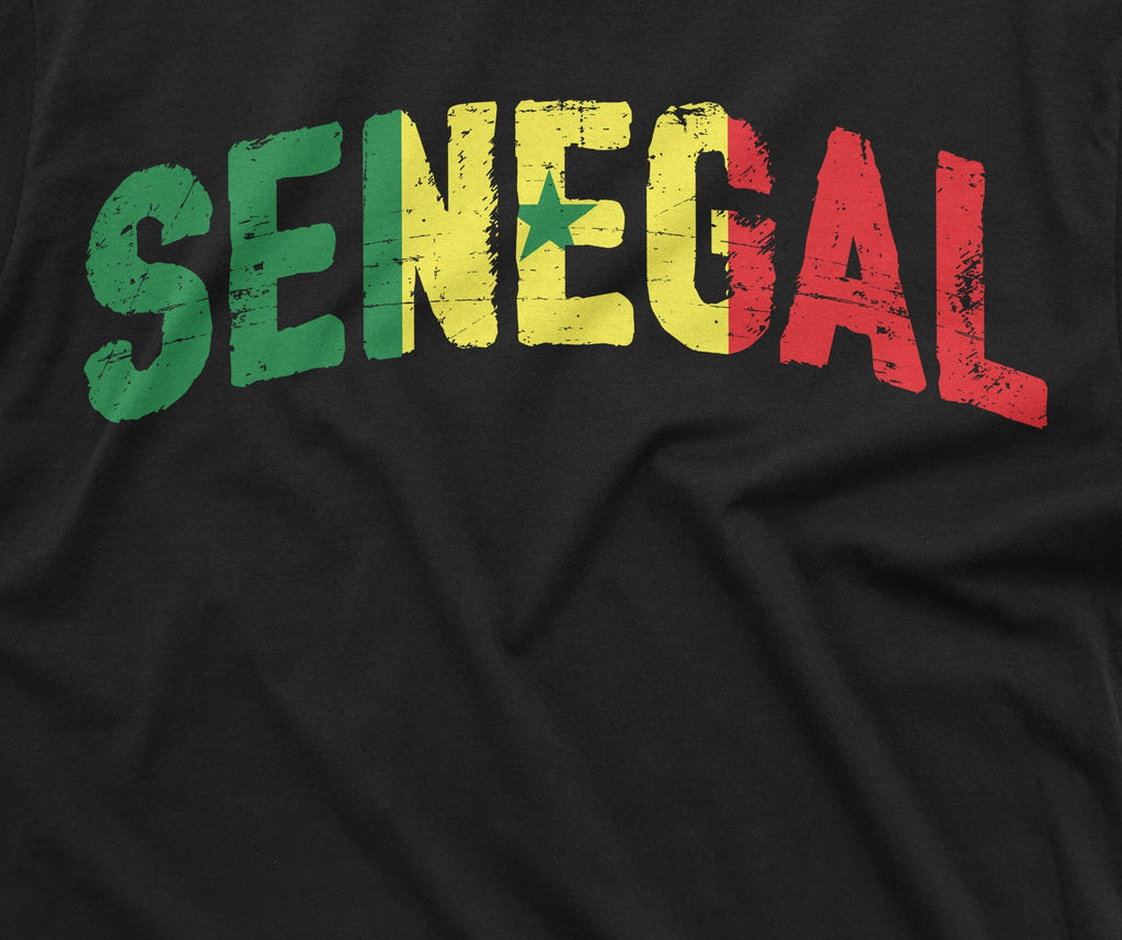Senegal T-shirt Republic of Senegal Flag Text National Symbolism Mens Unisex Patriotic Senegalese T-shirt