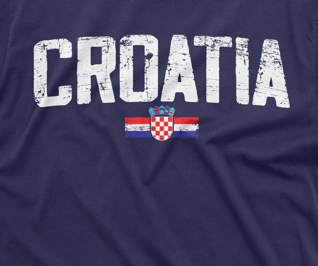 Croatia T-shirt Hrvatska Mens Womens tee Shirt Croatian Flag National symbolism coat of arms Soccer Football T-shirt patriotic Tee