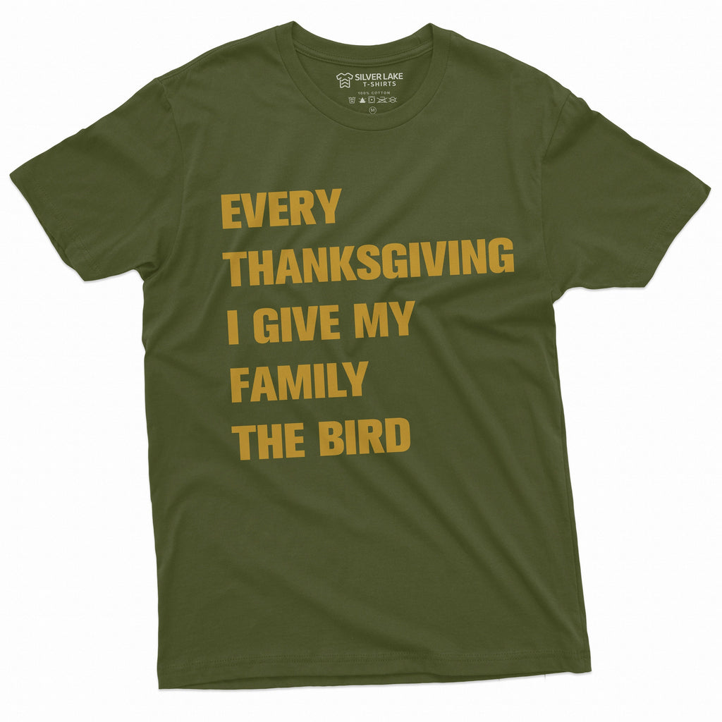 Men's Funny Thanksgiving Offensive T-shirt Turkey The Bird product image 3