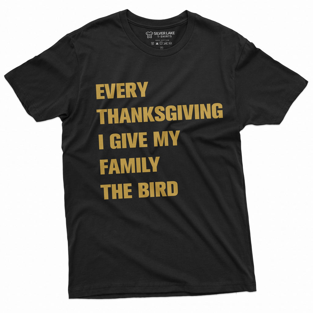 Men's Funny Thanksgiving Offensive T-shirt Turkey The Bird product image 1