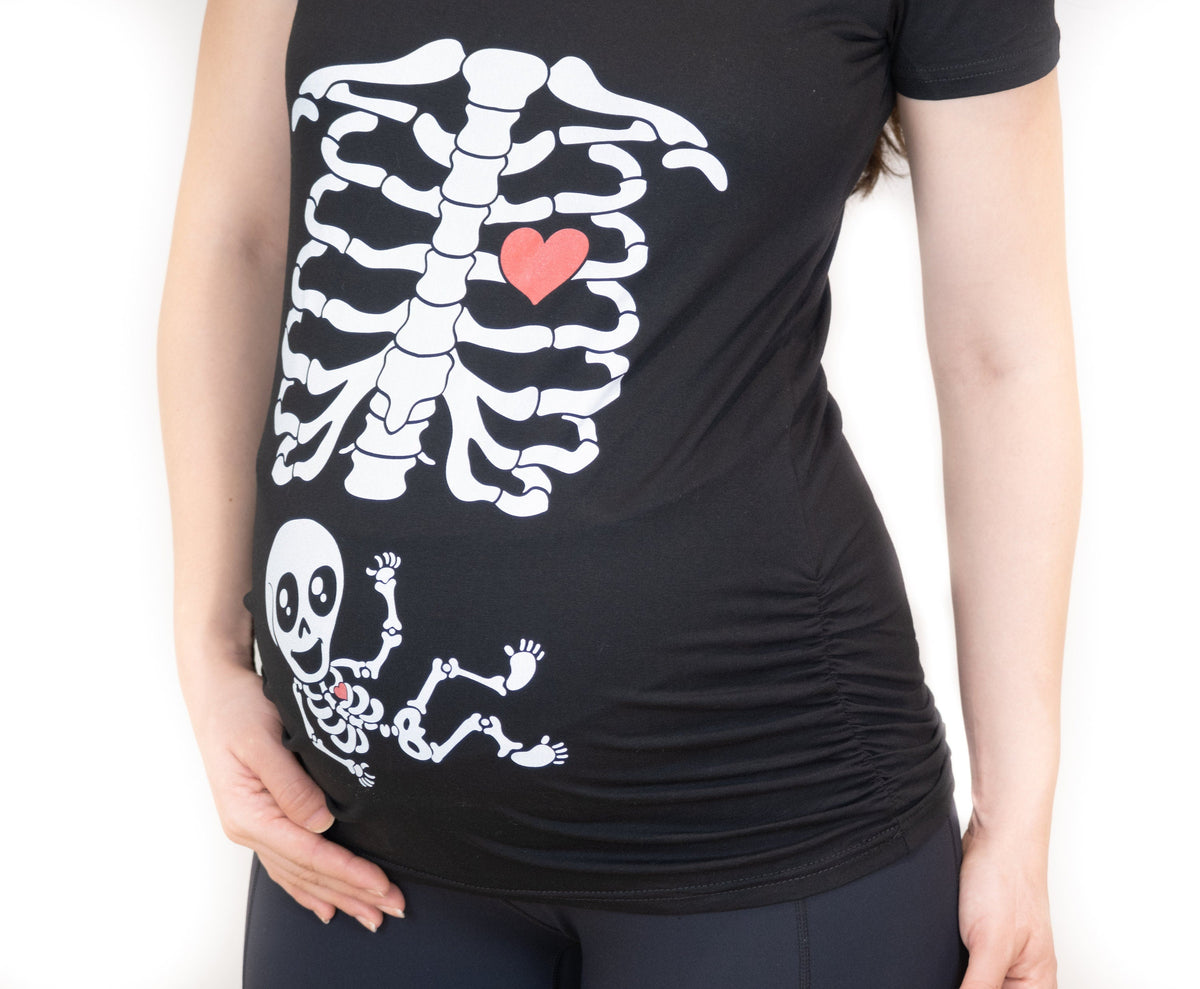 Halloween Couple Skeleton X-ray T-shirts | Maternity product image 6