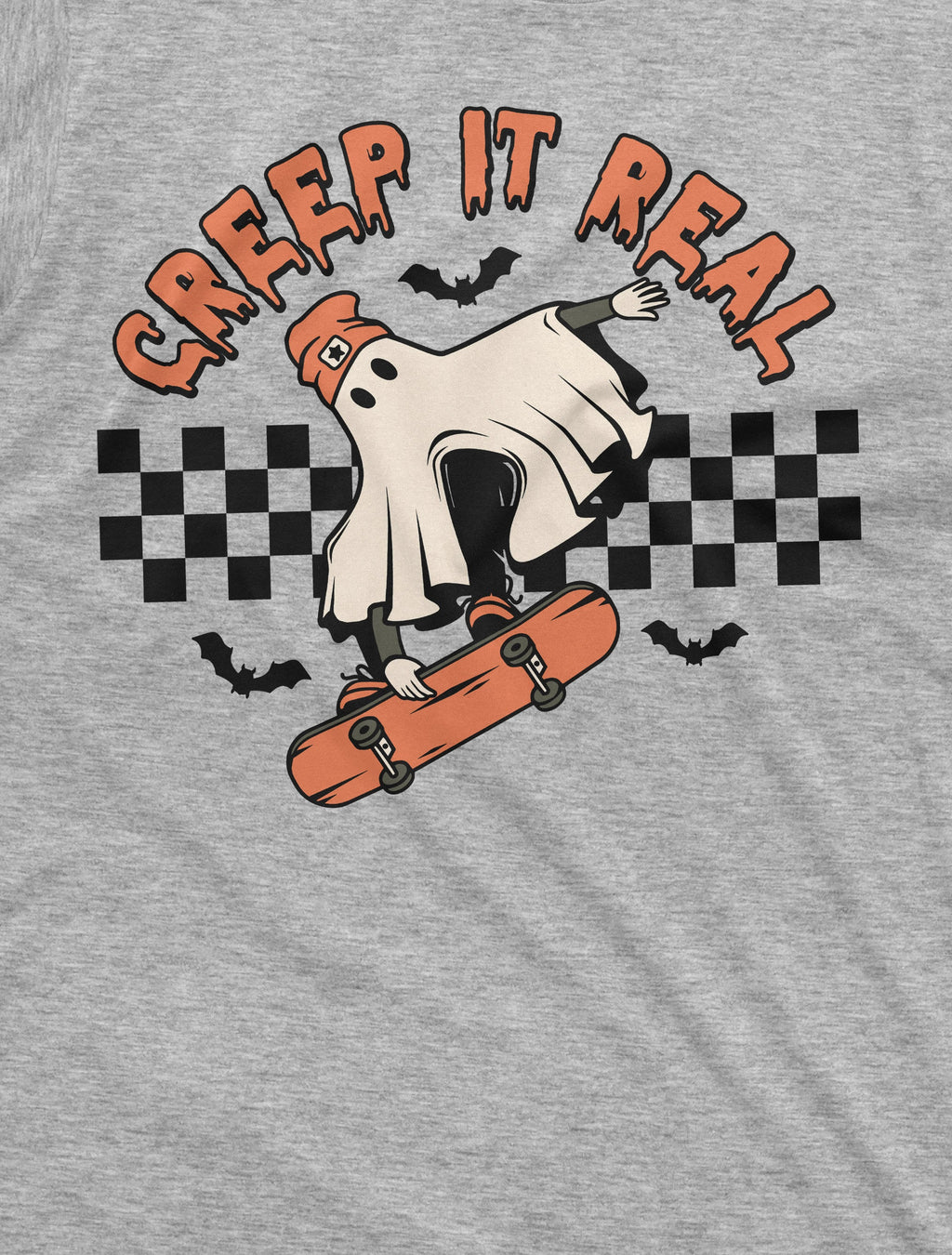 creep it real Halloween T-shirt Boo Skateboarding Mens product image 4