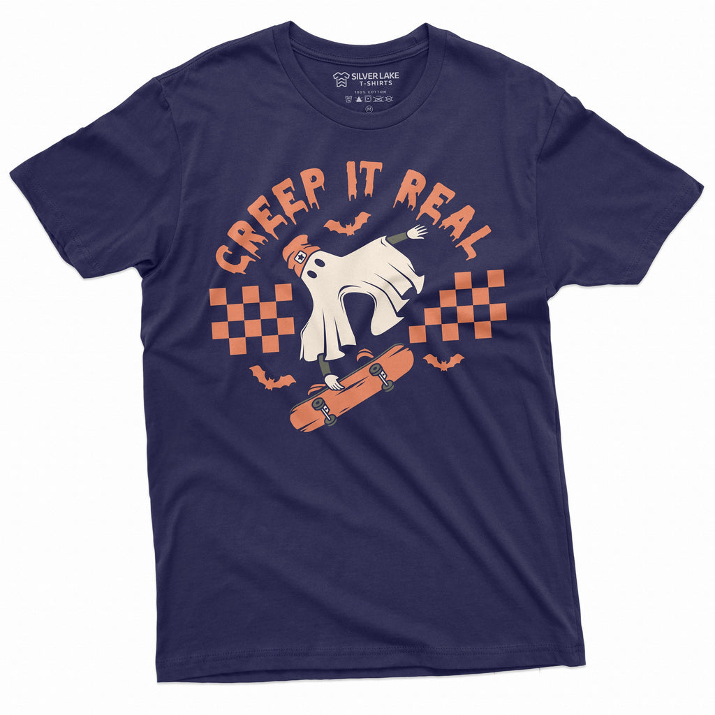 creep it real Halloween T-shirt Boo Skateboarding Mens product image 2