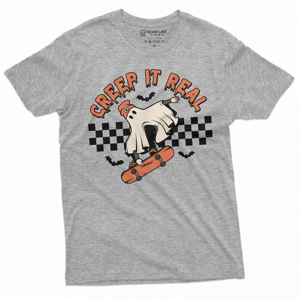 creep it real Halloween T-shirt Boo Skateboarding Mens product image 3