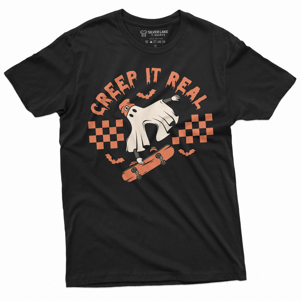 creep it real Halloween T-shirt Boo Skateboarding Mens product image 1