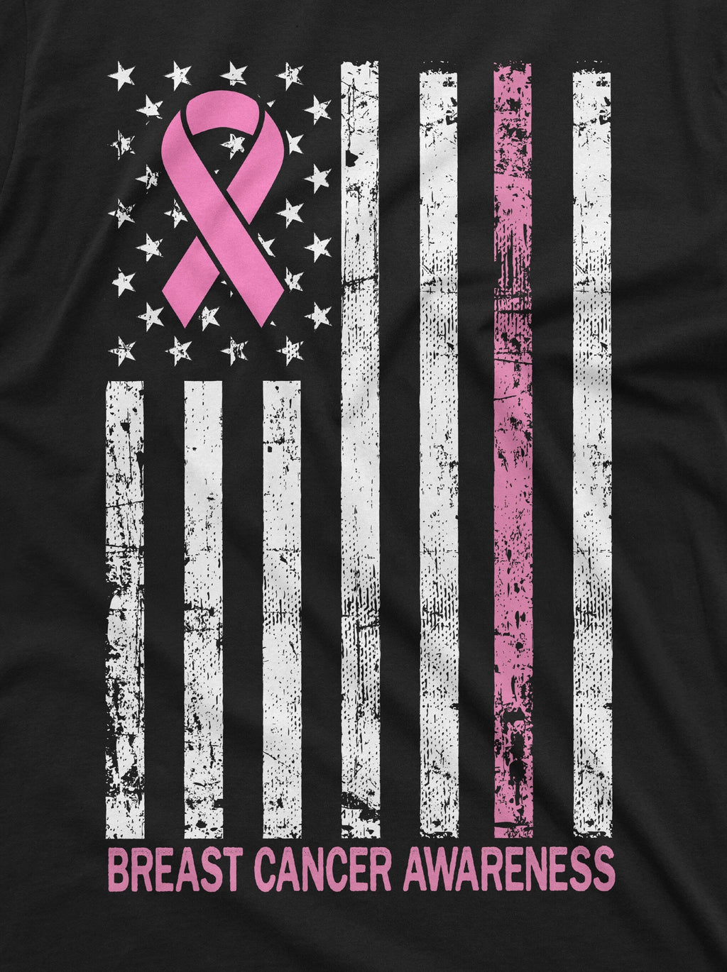 Breast Cancer Awareness T-shirt Ribbon USA Flag Day Womens product image 6