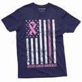 Breast Cancer Awareness T-shirt Ribbon USA Flag Day Womens product image 1