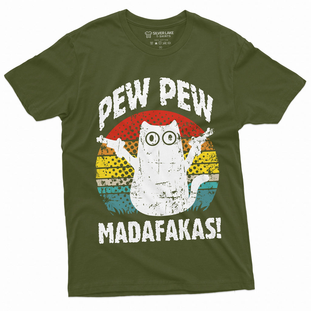 Funny Cat Pew MADAFAKAS T-shirt Cute Gangsta Pet Halloween product image 5