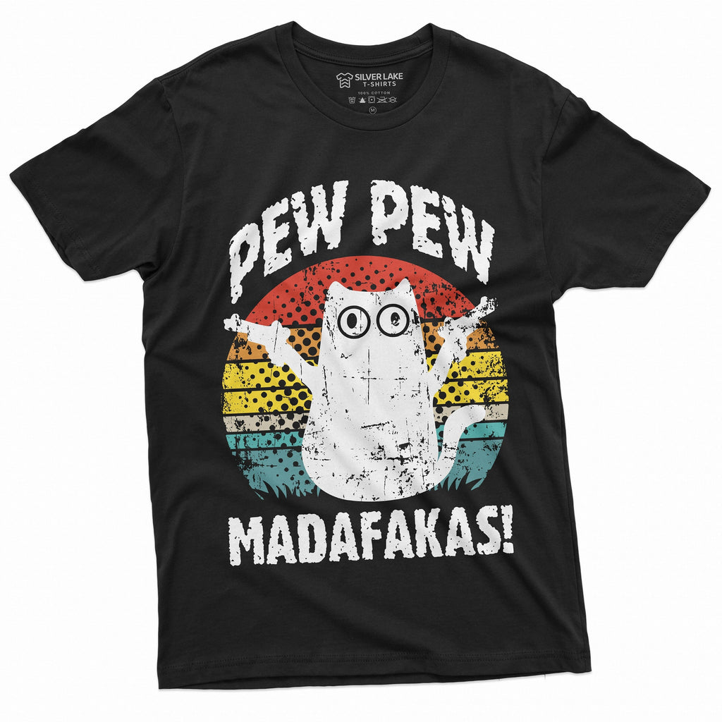 Funny Cat Pew MADAFAKAS T-shirt Cute Gangsta Pet Halloween product image 1