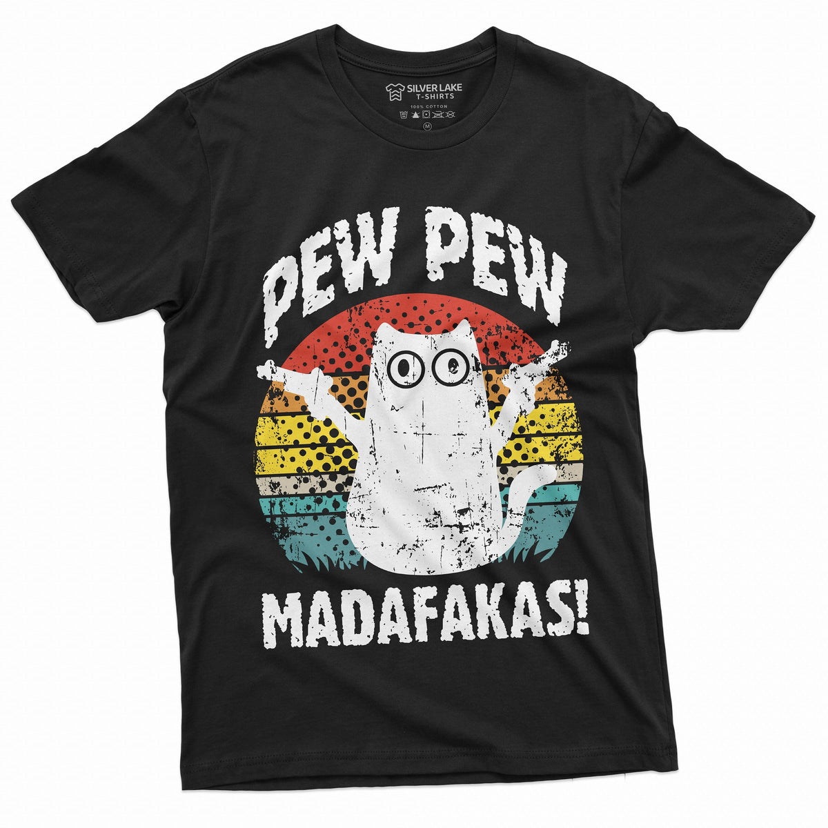 Funny Cat Pew MADAFAKAS T-shirt Cute Gangsta Pet Halloween product image 1