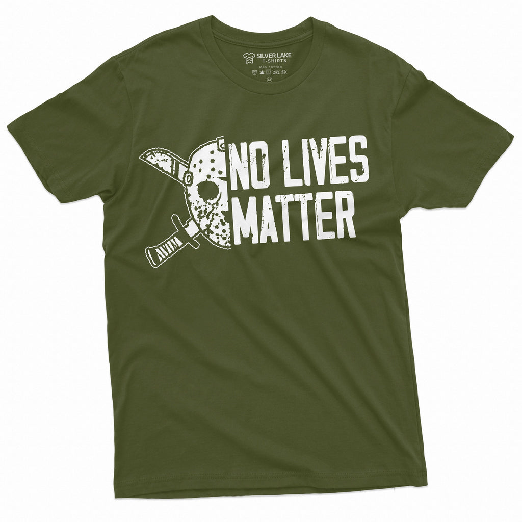 Mens Halloween Funny T-shirt Jason no lives matter Costume product image 1