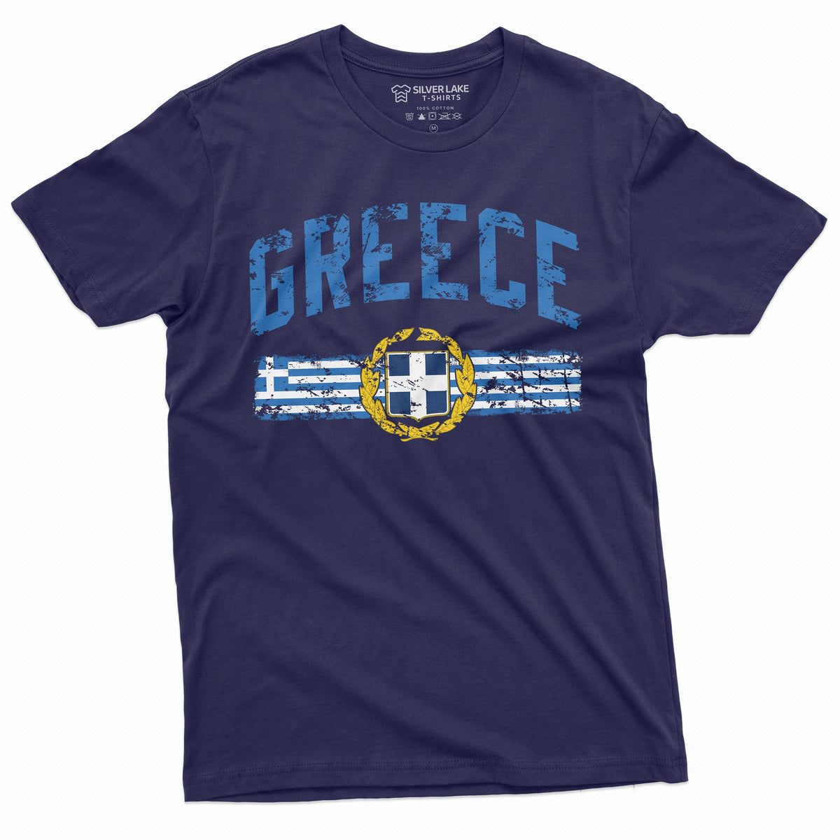 Mens Green T-shirt Greek Flag Coat of Arms Patriotic Tee product image 4