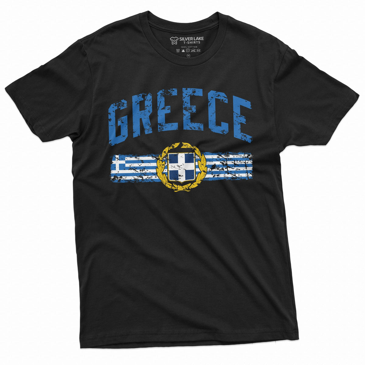 Mens Green T-shirt Greek Flag Coat of Arms Patriotic Tee product image 1