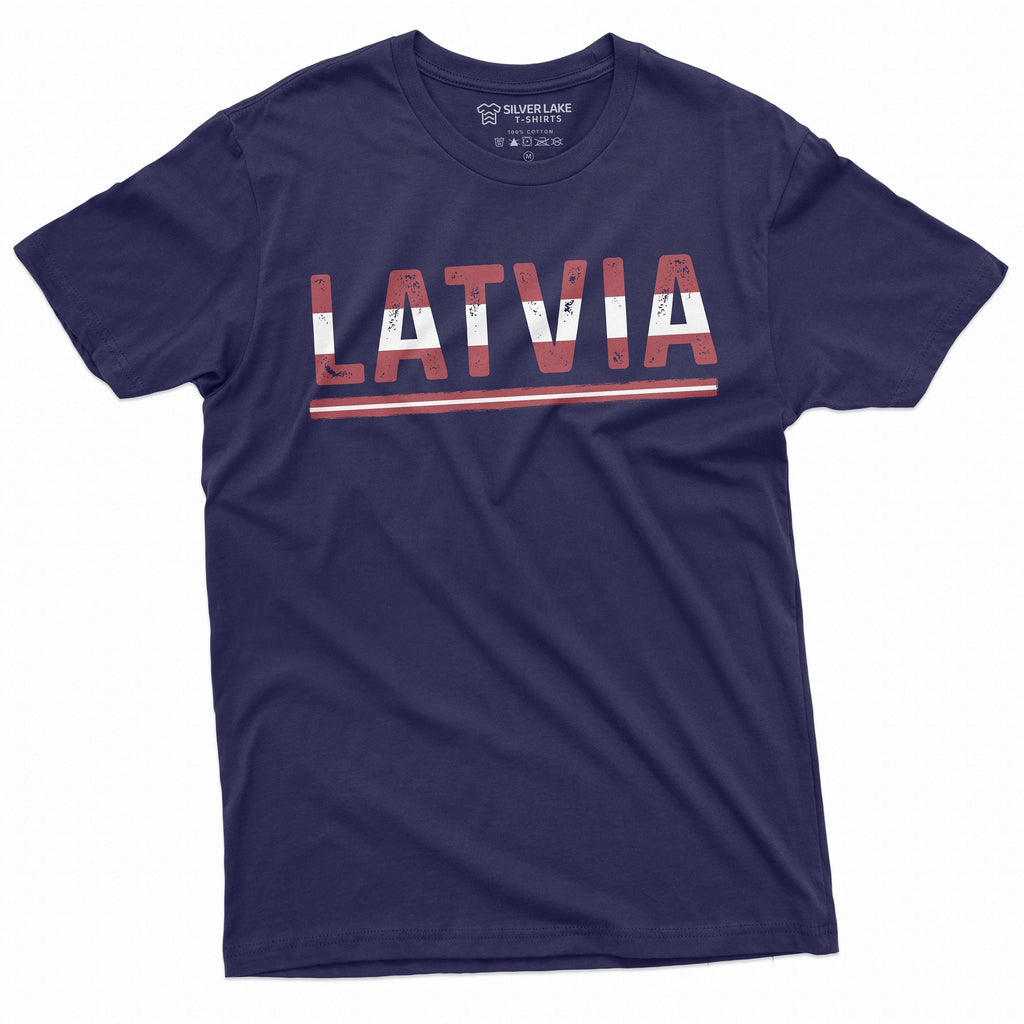 Men's Latvia T-shirt Latvian Flag Coat of arms Tee Shirt product image 1
