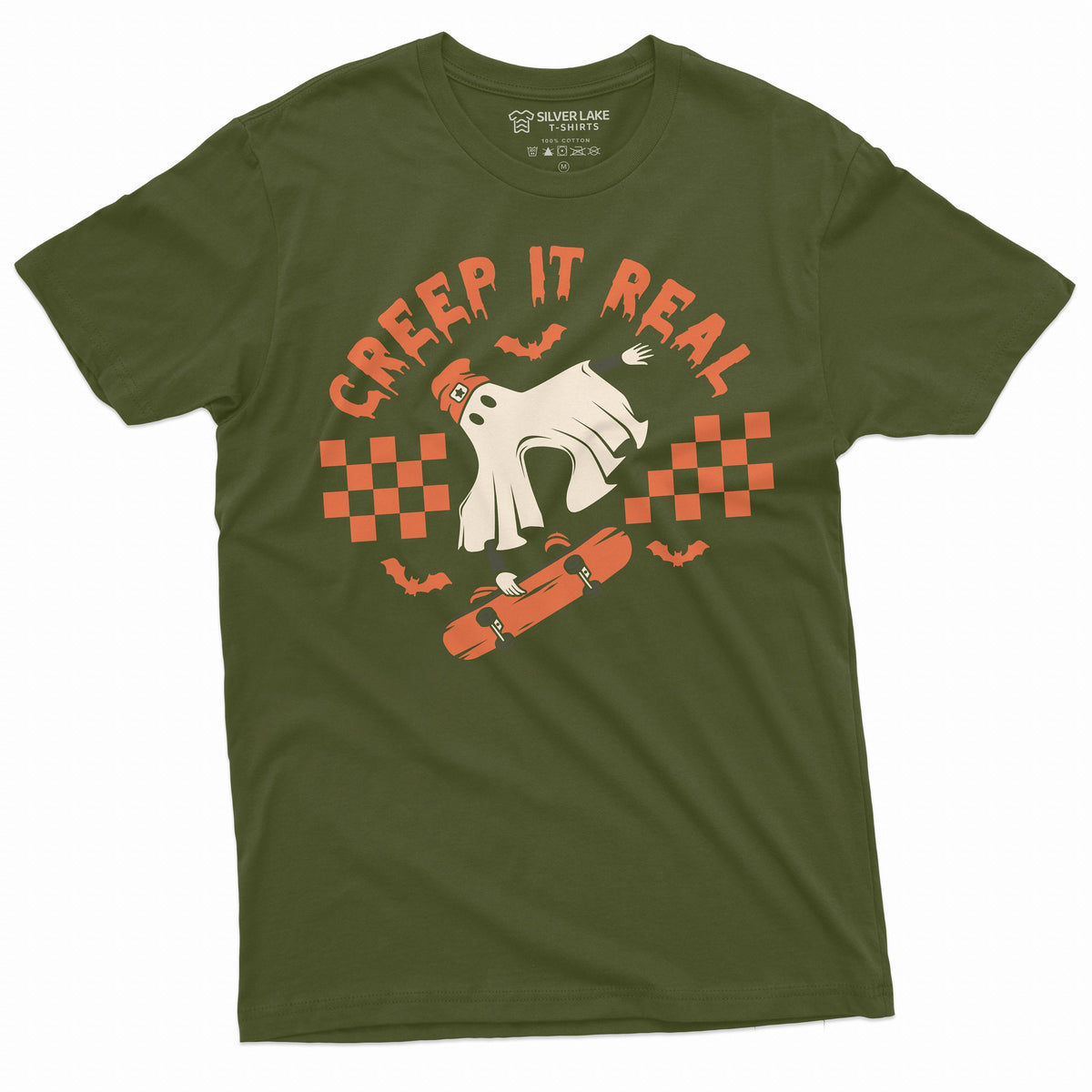 creep it real Halloween T-shirt Boo Skateboarding Mens product image 5