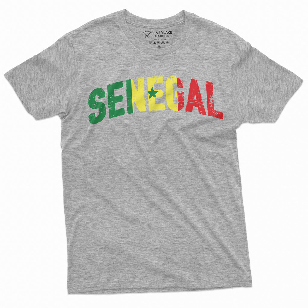 Senegal T-shirt Republic of Senegal Flag Text National Symbolism Mens Unisex Patriotic Senegalese T-shirt