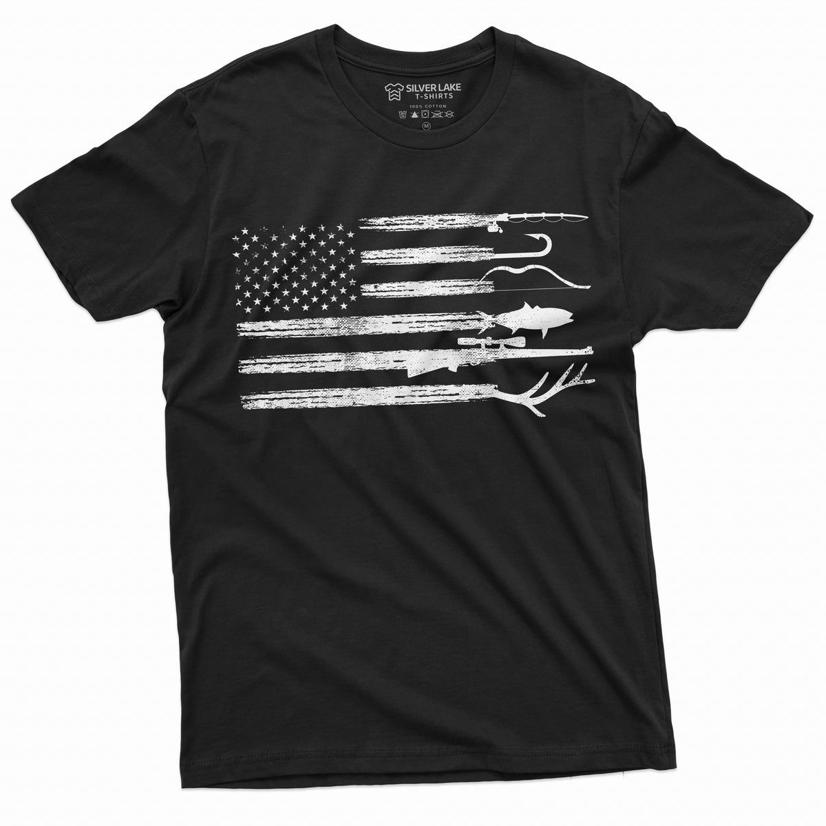 Men's Hunting Fishing Shirt USA Flag Nature Camo Father Dad product image 8