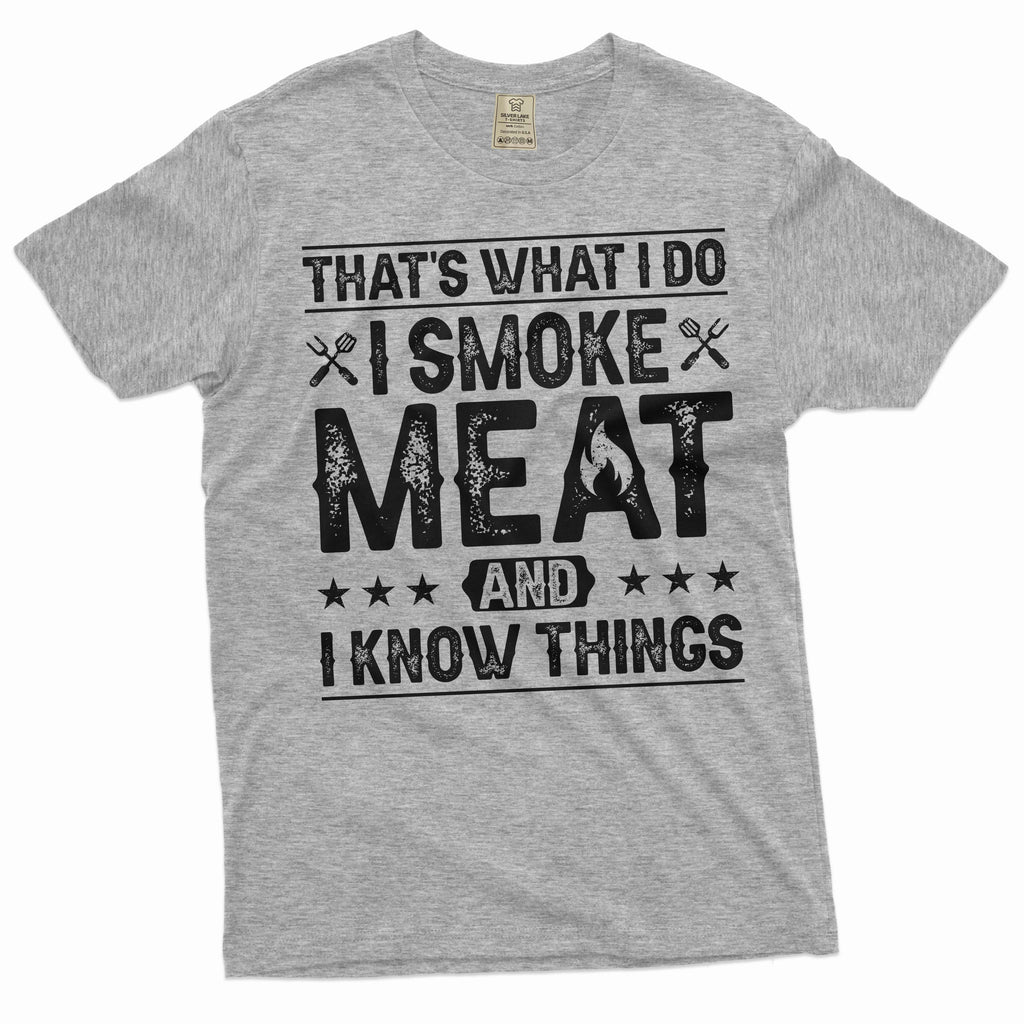 Men's BBQ smoke meat and know things T-shirt Birthday gift product image 5