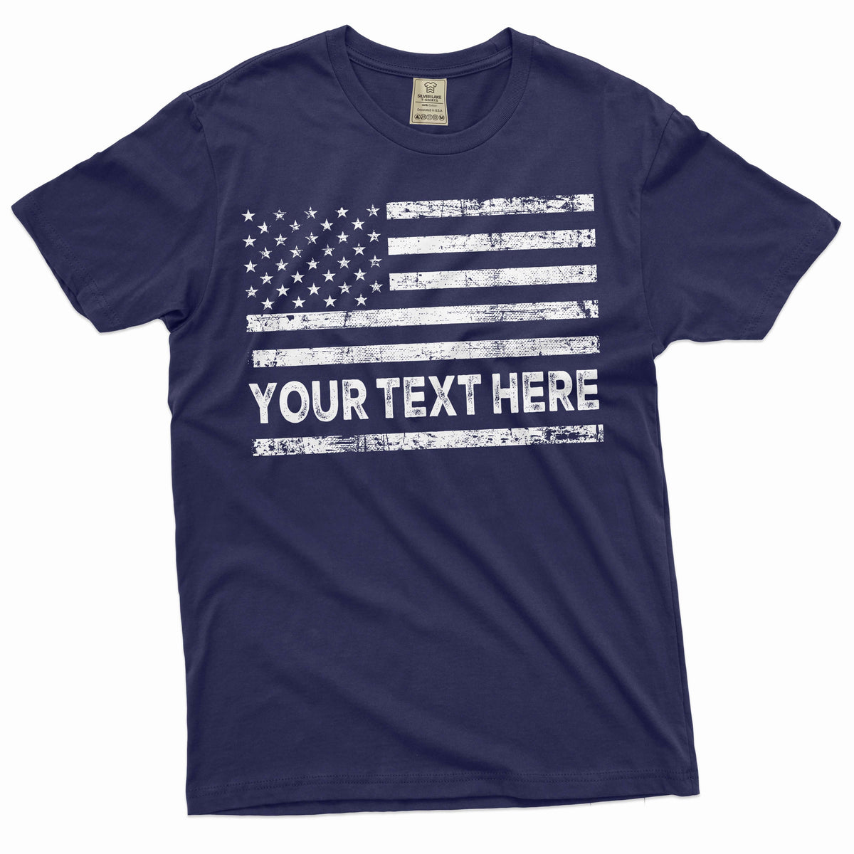 Custom USA Flag Add your Text T-shirt American with product image 3