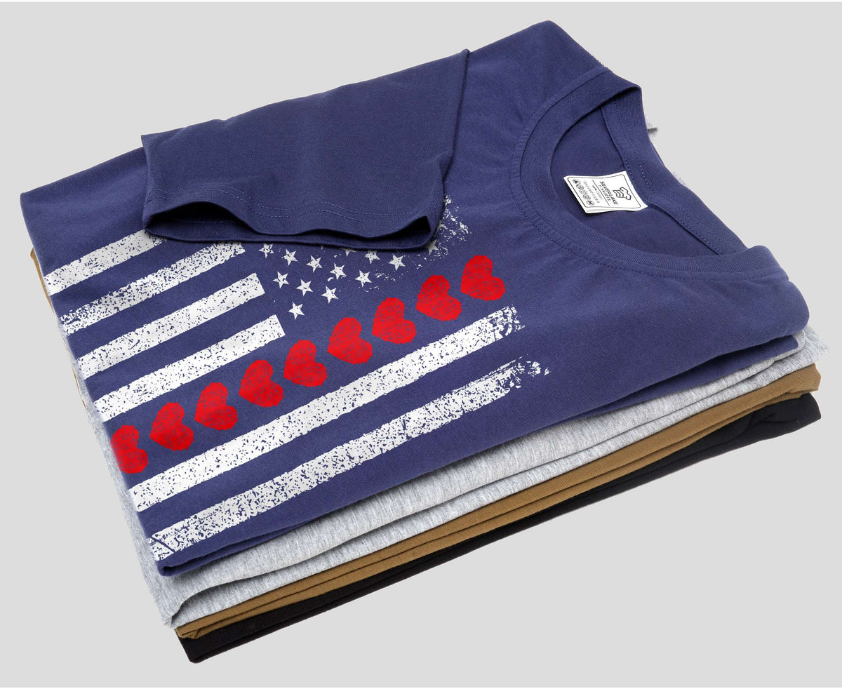Men's USA patriotic flag love T-shirt 4th of July product image 6