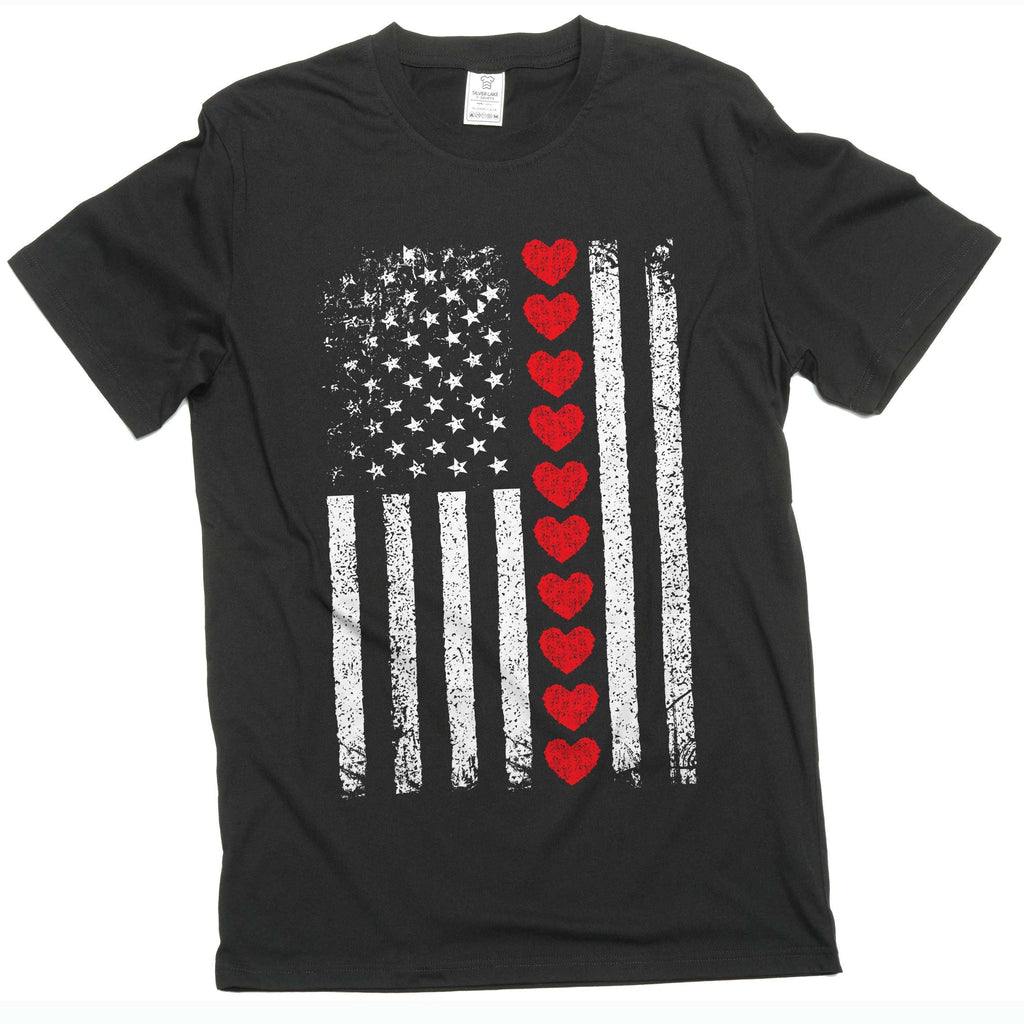 Men's USA patriotic flag love T-shirt 4th of July product image 1