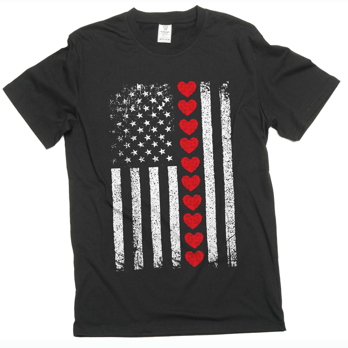 Men's USA patriotic flag love T-shirt 4th of July product image 1