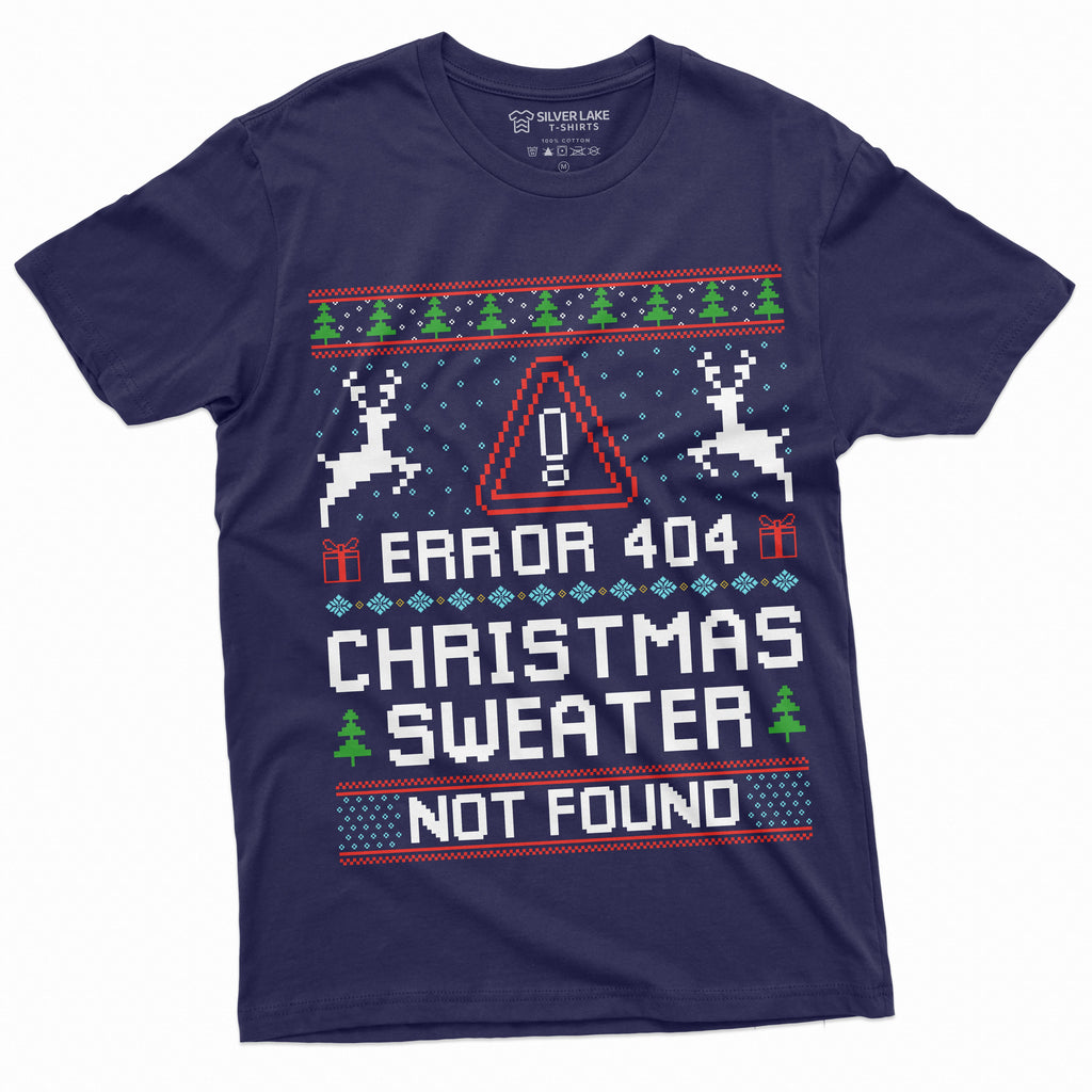 Christmas Ugly Sweater T-shirt Funny Programmer Error 404 product image 3