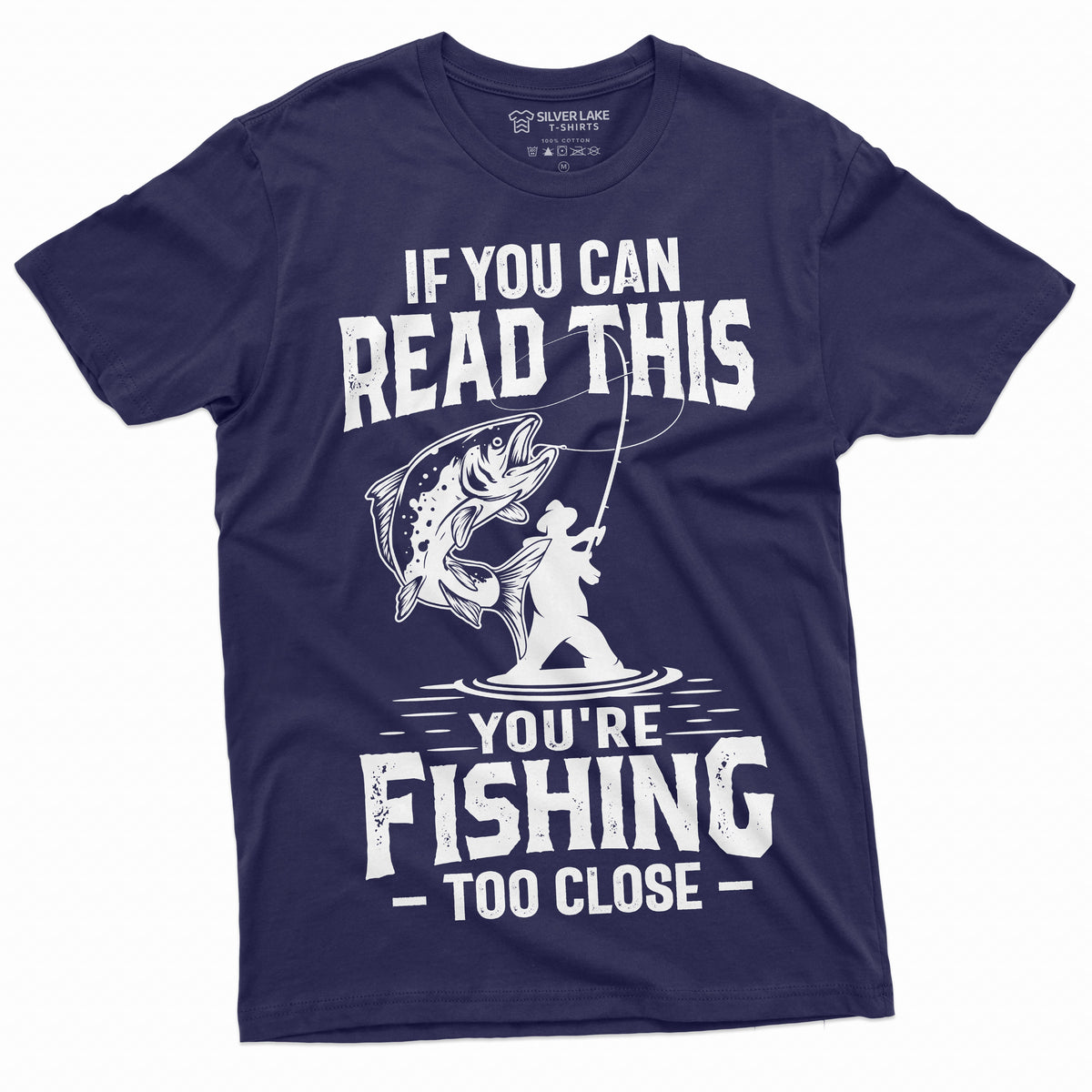 Men's Funny Fishing Too Close T-shirt Grandpa Dad Birthday product image 9