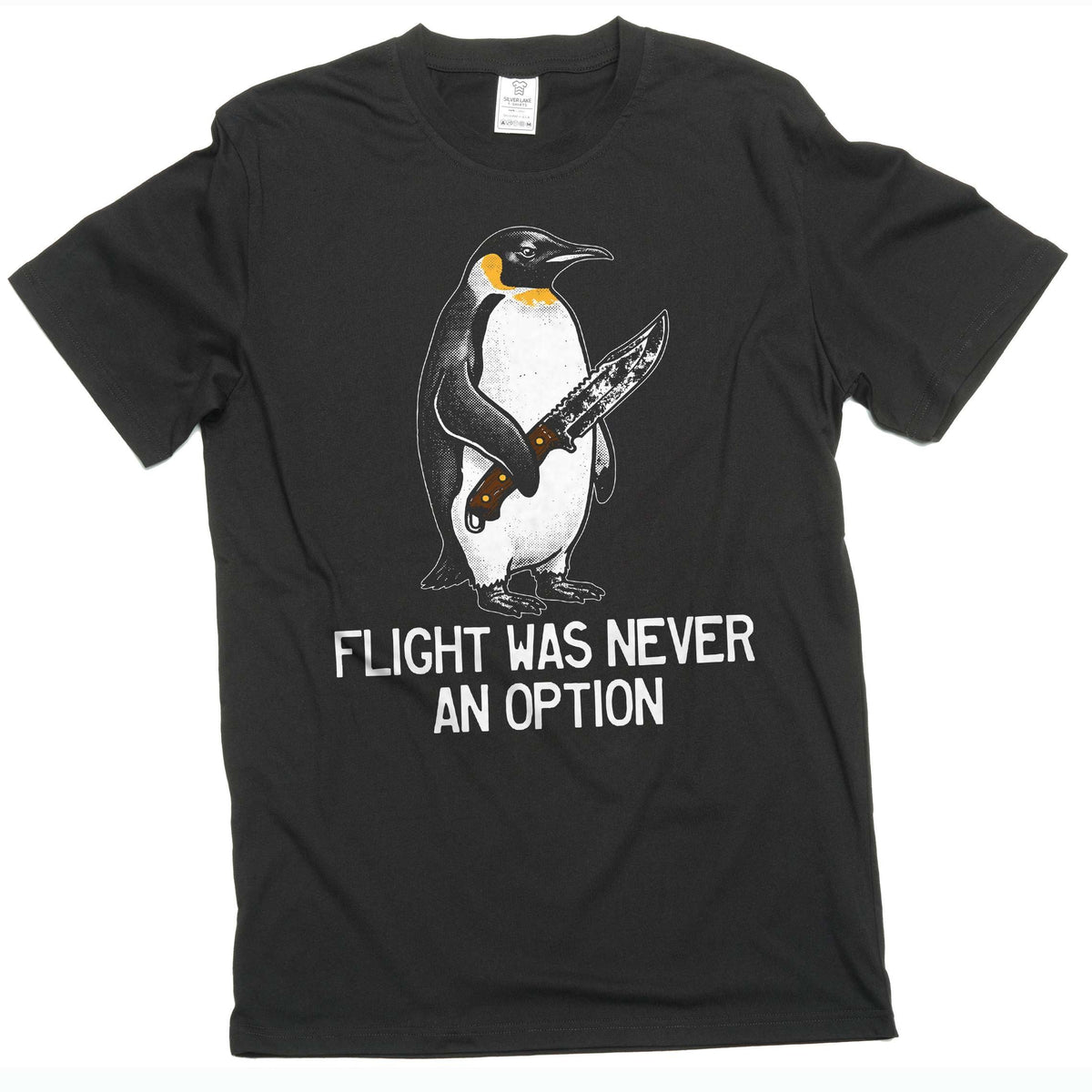 Flight Was Never An Option Shirt Funny Penguin Dark Humor product image 2