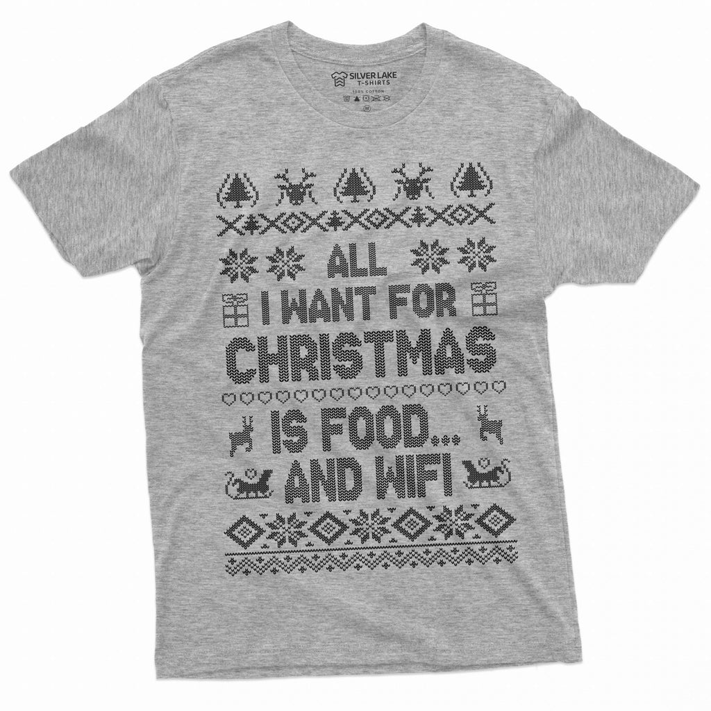 Men's Funny Christmas Food and WIFI T-shirt gift humorous product image 5