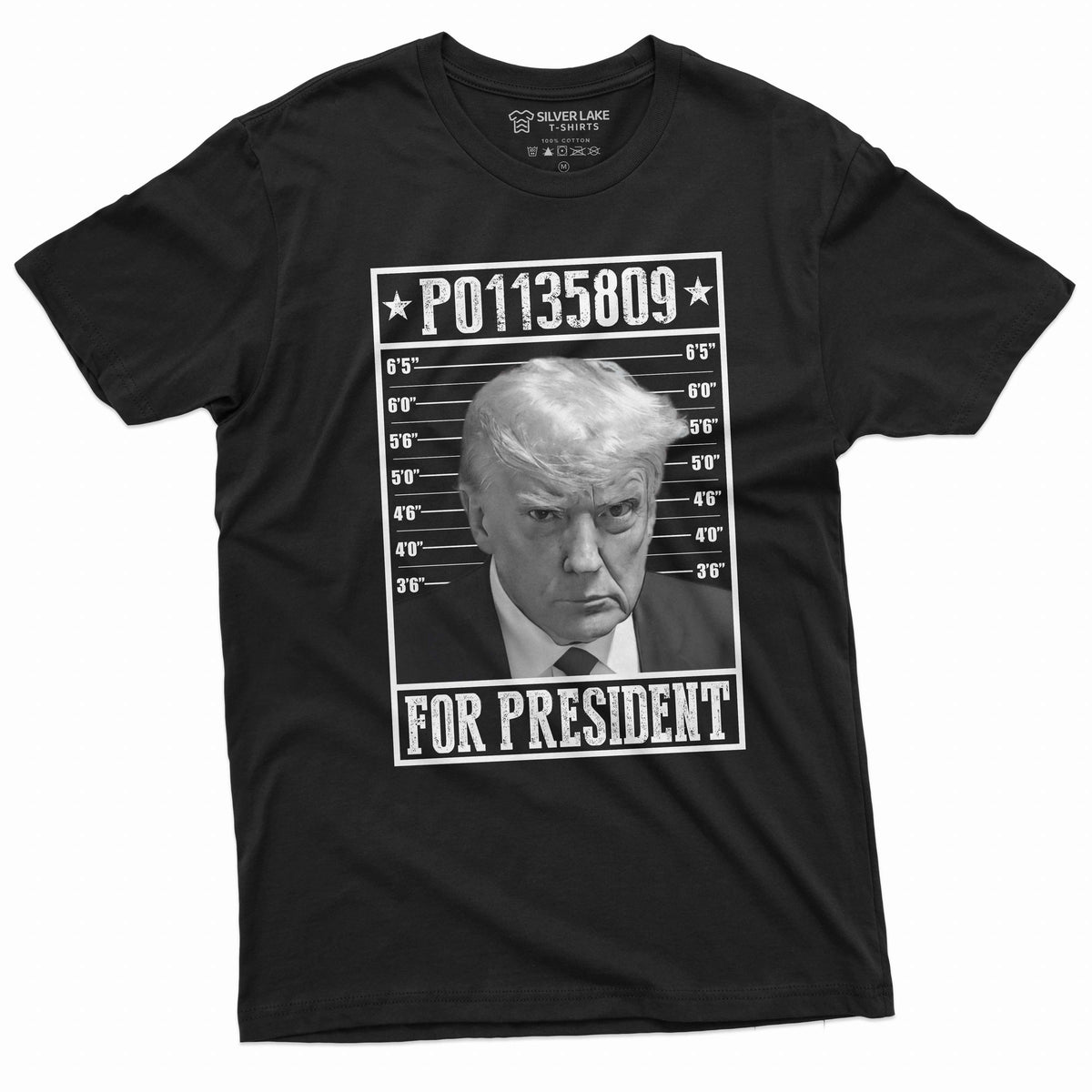 Men's Trump for president T-shirt arrest number P01135809 Tee Shirt Wanted for president Shirt