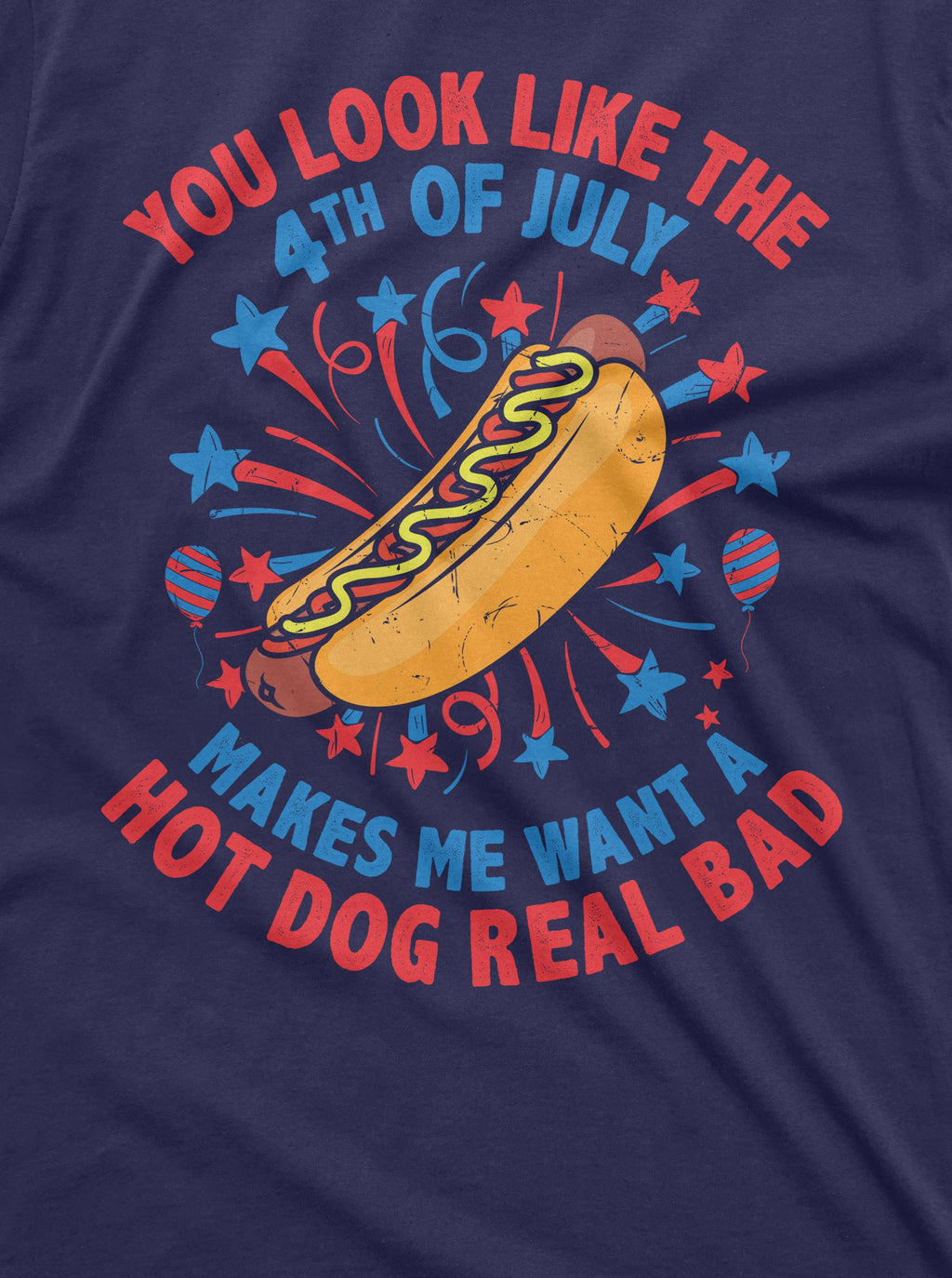 Men's Funny 4th of July Hot Dog T-shirt Fourth patriotic product image 1