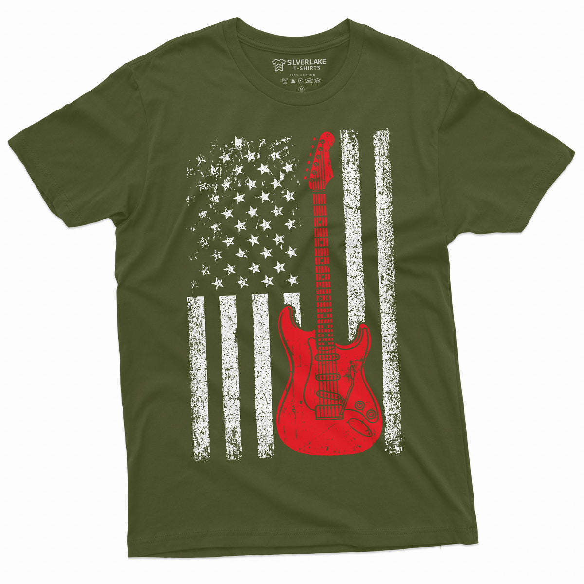 guitar usa flag t-shirt country music band gifts guitarists product image 4