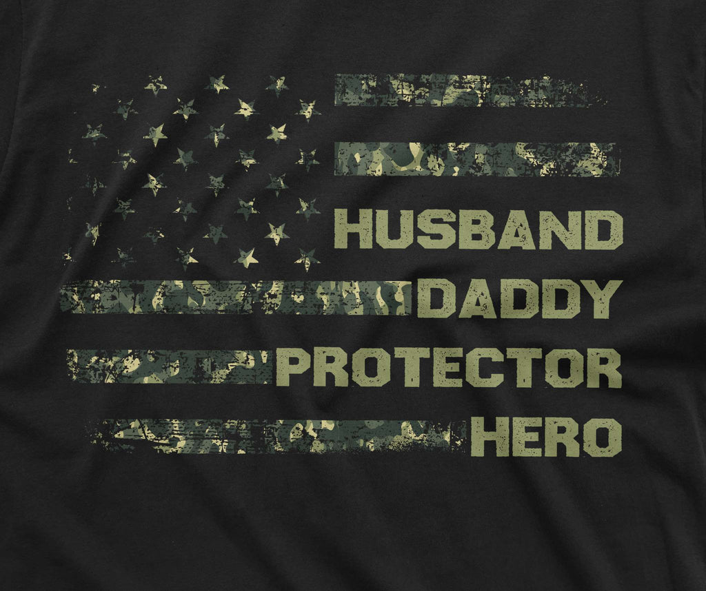 Men's Father's day Husband Daddy Protector Hero T-shirt USA product image 2
