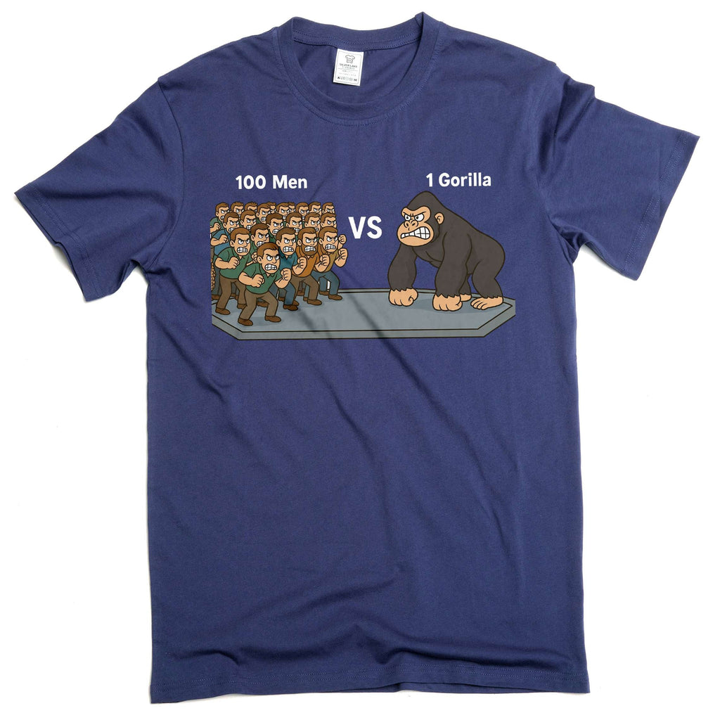 Internet Meme funny Gorilla vs Men challenge tee shirt 100 product image 3