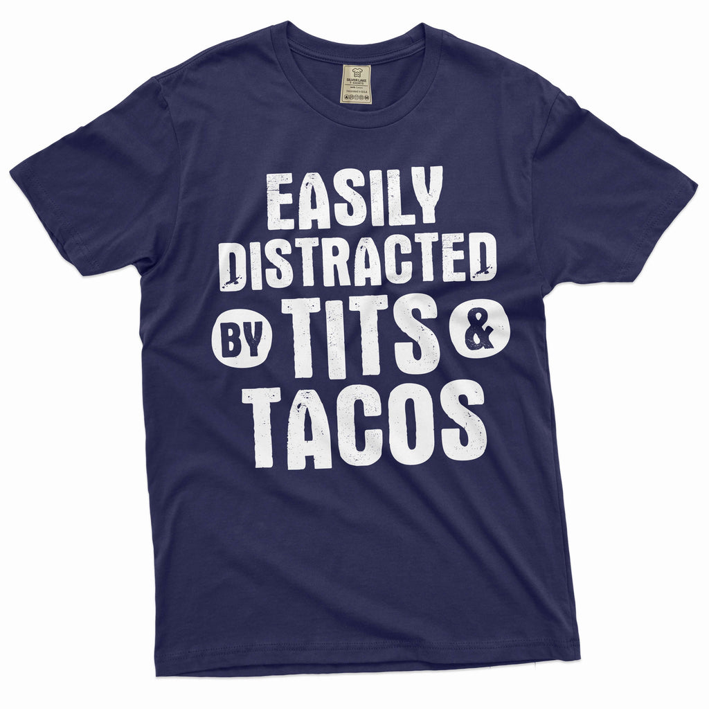 Men's funny innapropriate T-shirt distracted by tits and product image 3