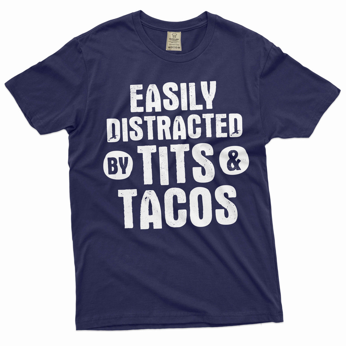 Men's funny innapropriate T-shirt distracted by tits and product image 3