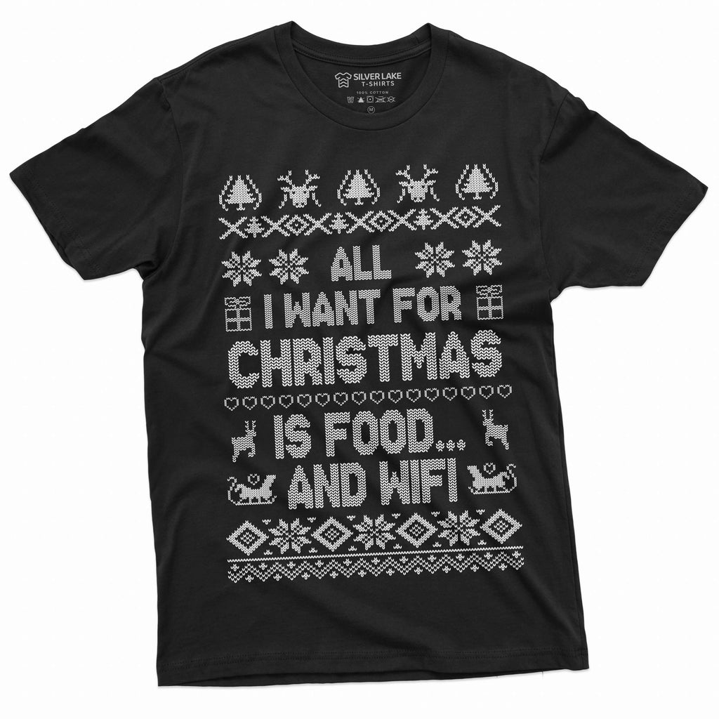 Men's Funny Christmas Food and WIFI T-shirt gift humorous product image 2