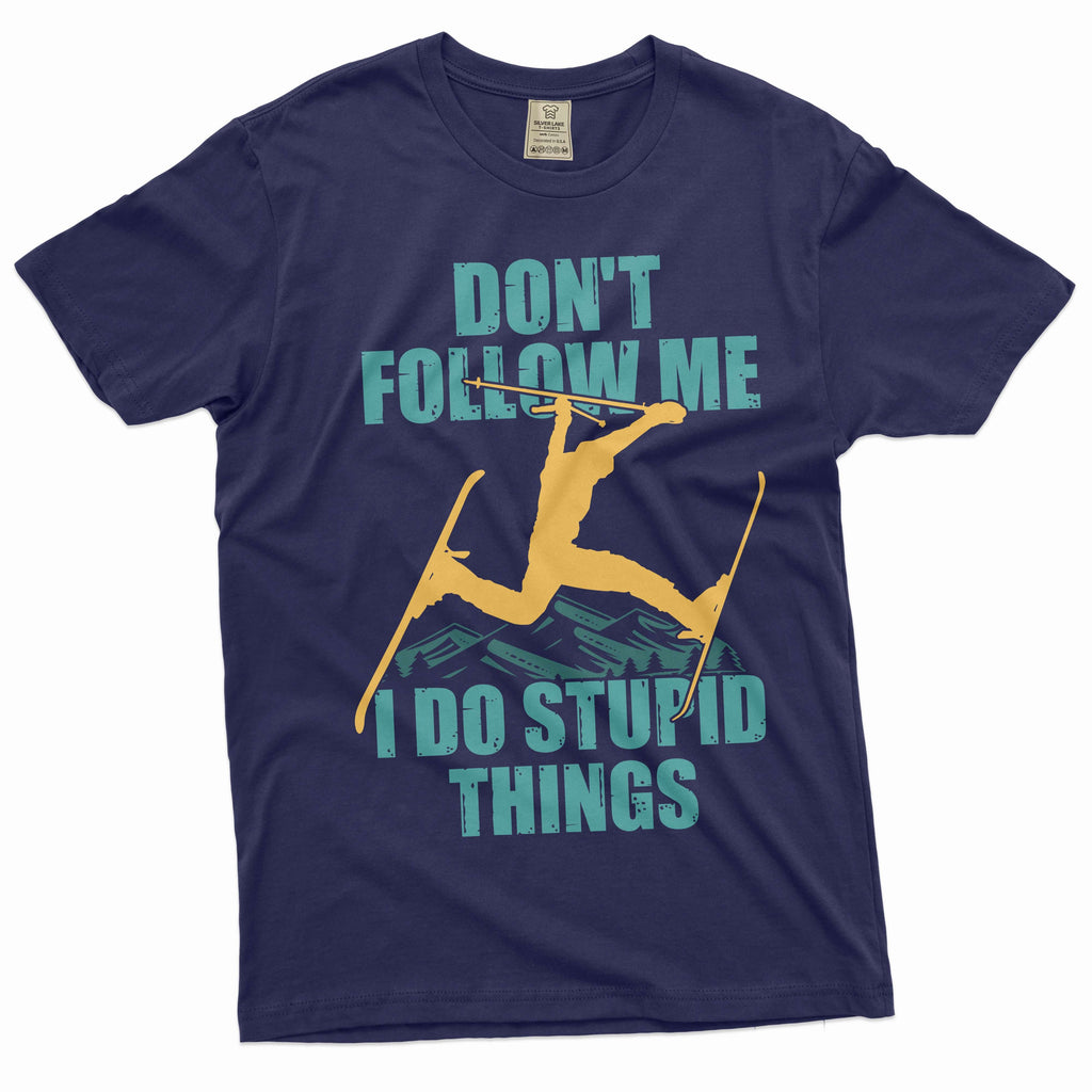 Men's funny skiing T-shirt Ski Snowboard sports winter product image 3