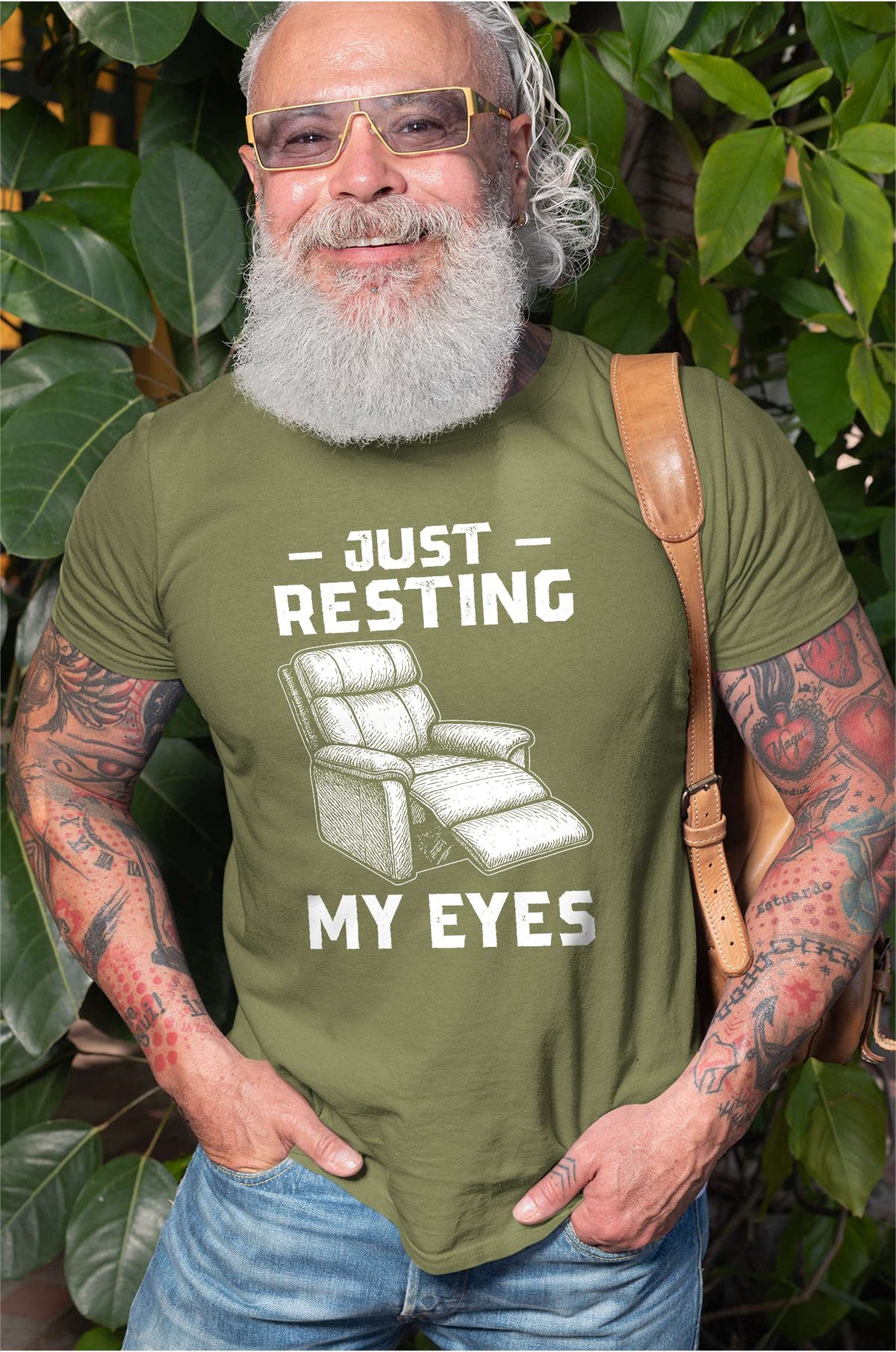 Men's funny father's day Just resting my eyes T-shirt product image 3