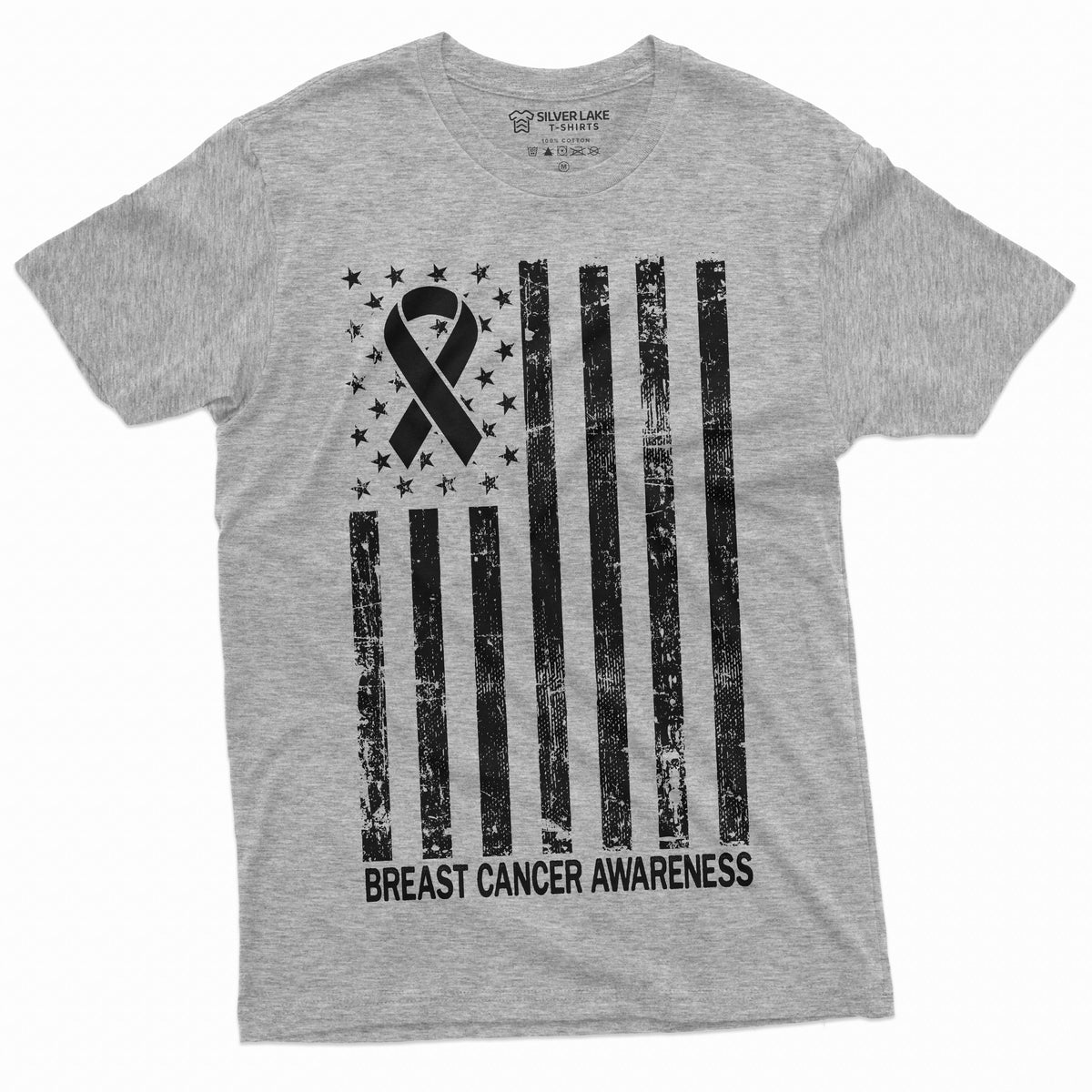 Breast Cancer Awareness T-shirt Ribbon USA Flag Day Womens product image 13