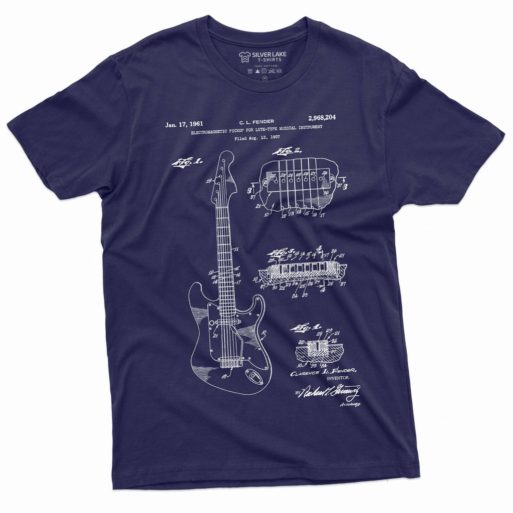 Guitar 1955 Patent art T-shirt Player music musician product image 3