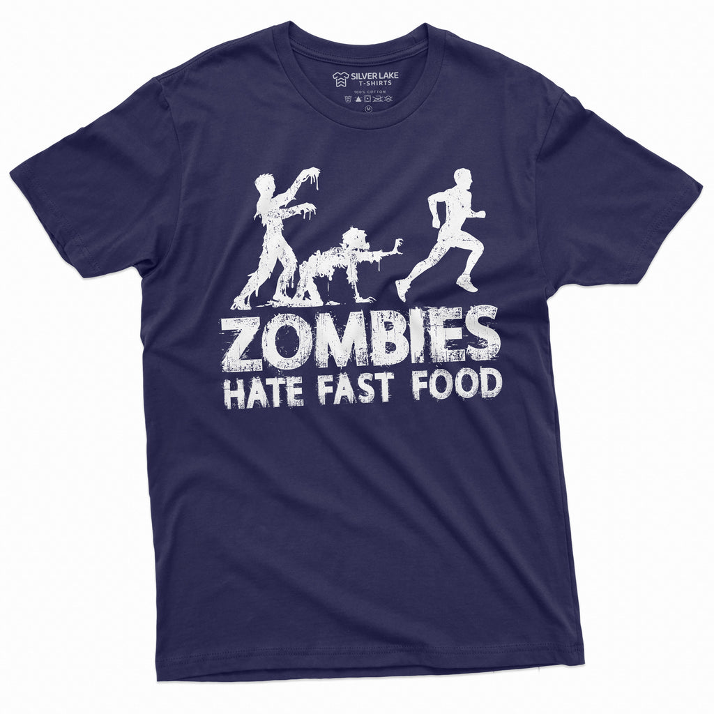 Men's Funny Zombies Hate Fast Food T-shirt Foodie Humor product image 9